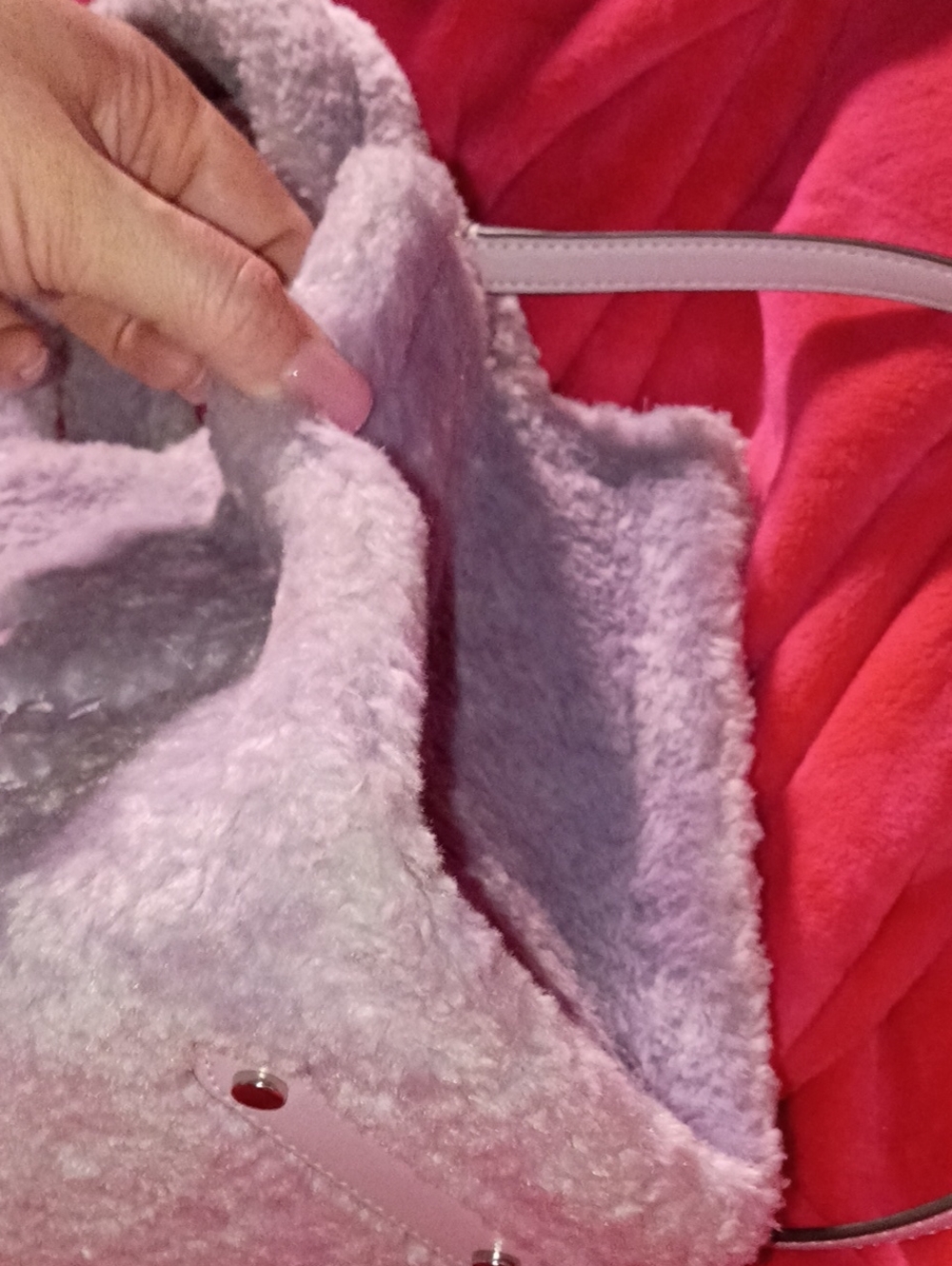 kate spade Lavender Faux-Shearling Mini Tote - Picture 5 of 6
